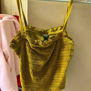 gold velvet tank top size xs